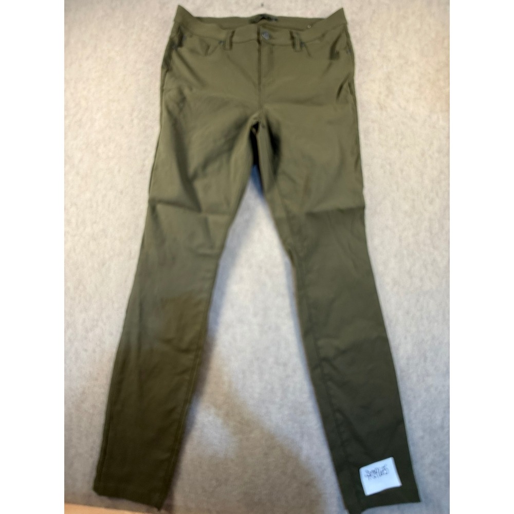 Prana Kara Pants Olive Green Outdoor Hiking Slim Fit Five Pocket Womens 12 Reg